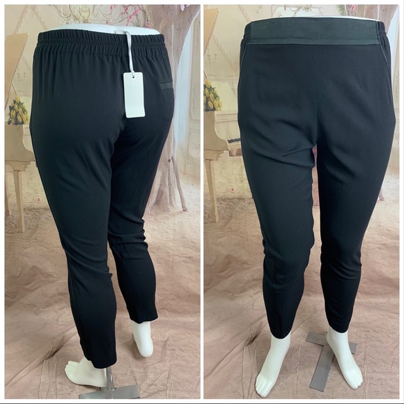 NEW LES COPAINS Virgin Wool Tuxedo Joggers in Black - Picture 7 of 13